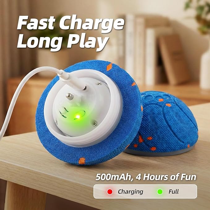 Smart Interactive Dog Toys Balls: 3.5 Inch Automatic Moving Balls for Dogs, 3-Modes with Colorful Lights , Durable E-TPU Material, Active Self Rolling, Bouncing, and Rotating Dog Toy to Keep Them Busy