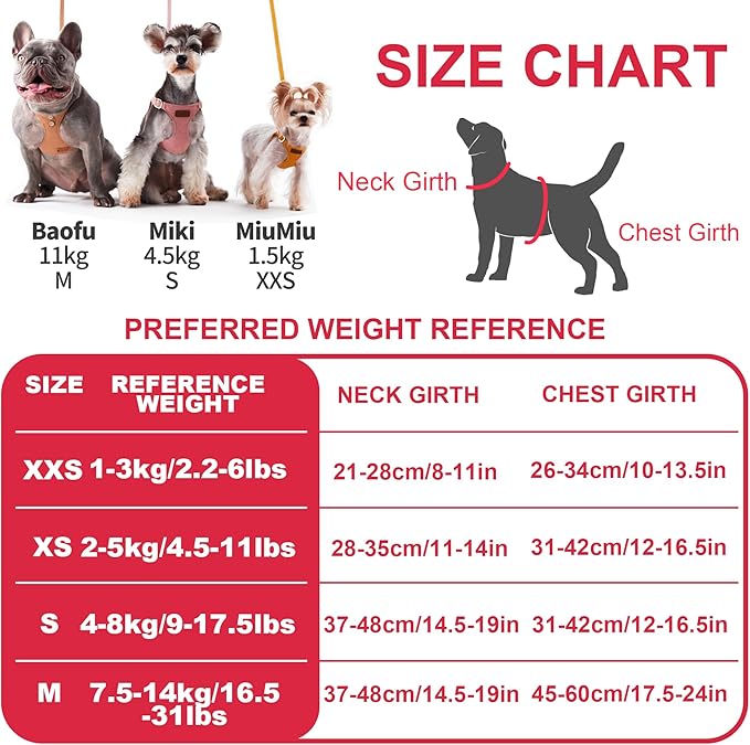 Puppytie No Pull xs Dog Harness with Multifunction Dog Leash,Soft Adjustable No Choke Escape Proof Pet Harness Vest,Suede Bow red,XS