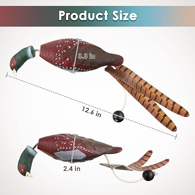 Saillong 2 Pack Pheasant Dog Toy, Bird Duck Dog Training Supplies, Hunting Dog Training Dummy Launcher Dog Training, Retriever Training Floating Dead Fowl Trainer Pheasant for Dog Training