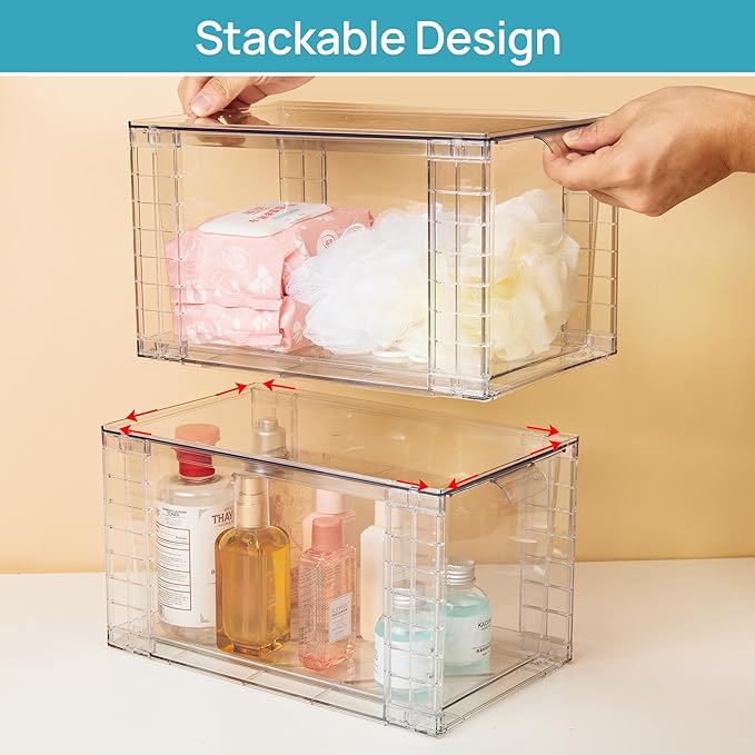 Vtopmart 4 Pack Stackable Makeup Organizer Storage Drawers Set