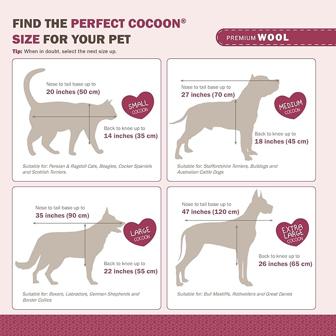 Cocoon® - Eco-Friendly Pet Burial & Cremation Ceremony Kit (Premium Wool) - Casket for Dogs and Cats (Choose Size & Color) (Small, Natural)