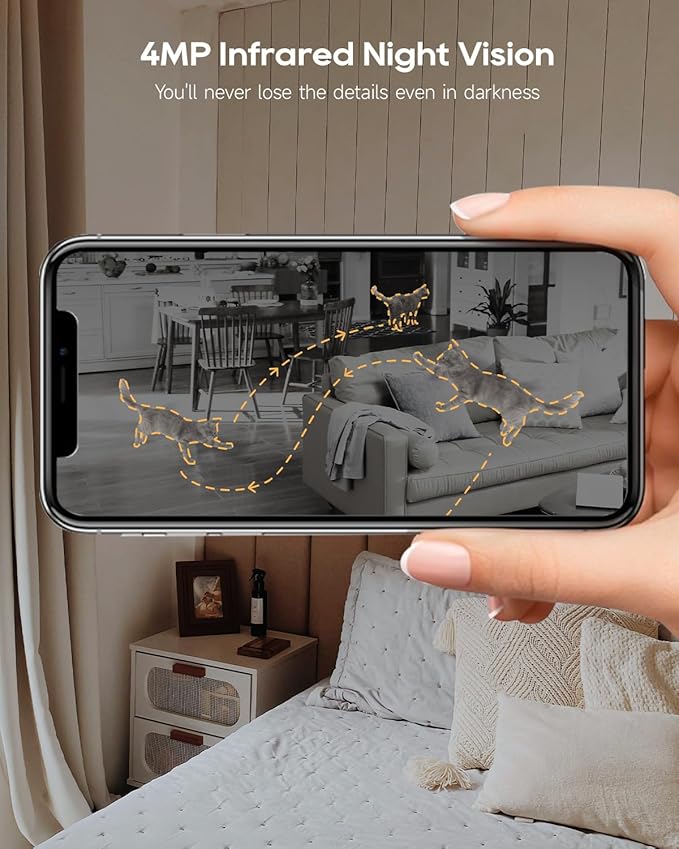 DREAME 2.5K 4MP Pet Dog Camera, Indoor Security Camera Wireless, Dual-Band 5G/2.4G Wi-Fi, Auto-Tracking, 360° Pan-Tilt, Cloud & Local Storage, Physical Privacy Mode, Work with Alexa & Google, White