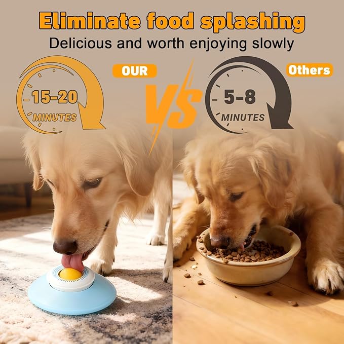 New Lick Sphere Dog,Feeder Dog Bowls for Liquid Treat,Large Medium Small Breeds Dietary Supplement/Post-op Nutrition,Interactive Slow Feeder & Anxiety Relief Treat (Blue -1pcs)