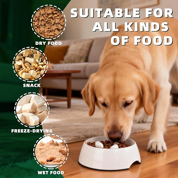 Dog Bowls Set, Double Food & Water Bowls for Dogs, Slow Feeder Dog Bowl Non-Slip Pet Bowls Suitable for Small and Medium Breed Dogs