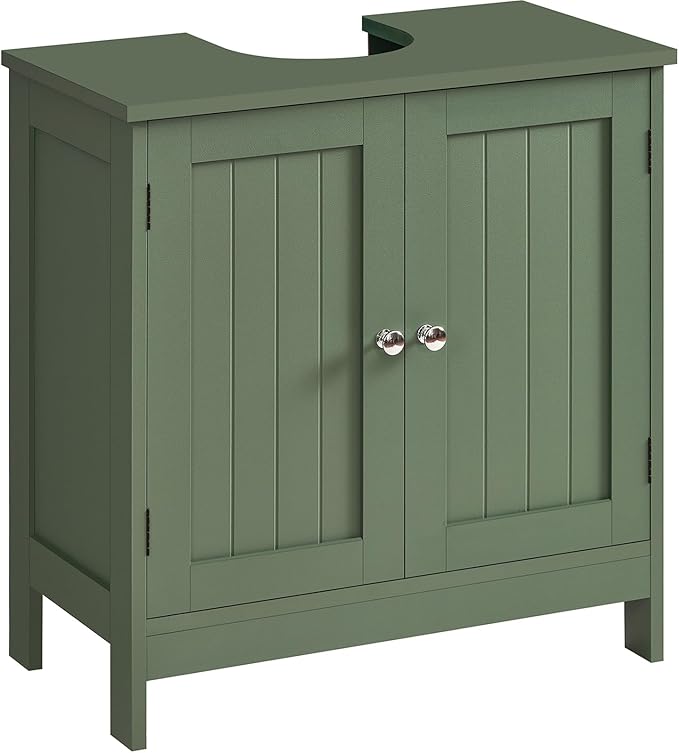 TEENFON Pedestal Sink Storage Cabinet, Under Sink Cabinet with 2 Doors & Shelf, Under Bathroom Sink Cabinet, Pedestal Sink Storage for Bathroom, Green