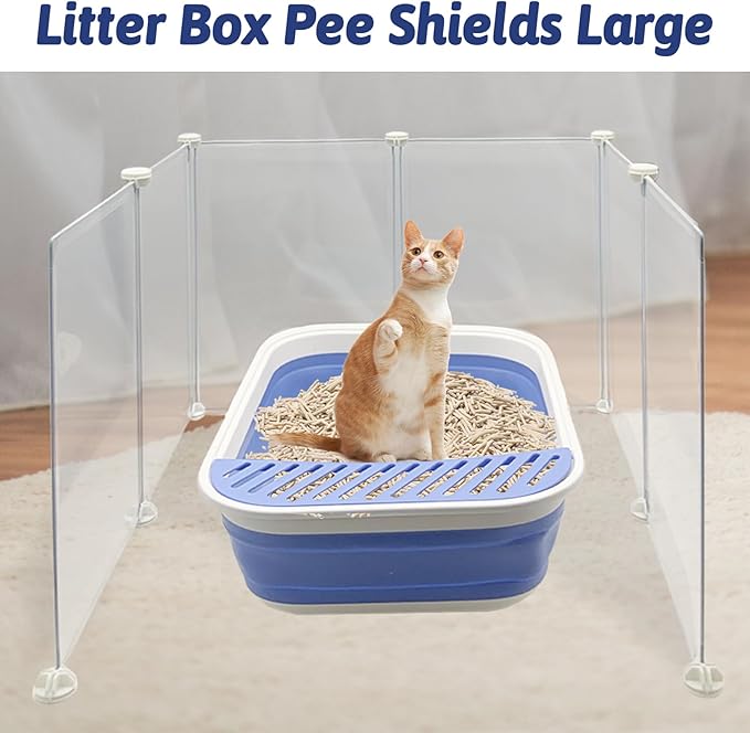 VCEPJH Extra Large Cat Litter Box Enclosure Splash Guard L24xW22.8xH15.7 in DIY Pee Shields for Litter Box Easy to Clean(Cat Litter Pan Not Included)