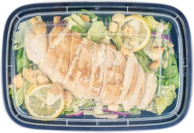 Restaurantware Asporto Microwavable To-Go Container - BPA Free PP Rectangular Take Out Food Container with Clear Plastic Lid - Catering & take out - 28 oz - Black - Plastic - Disposable - 100ct Box