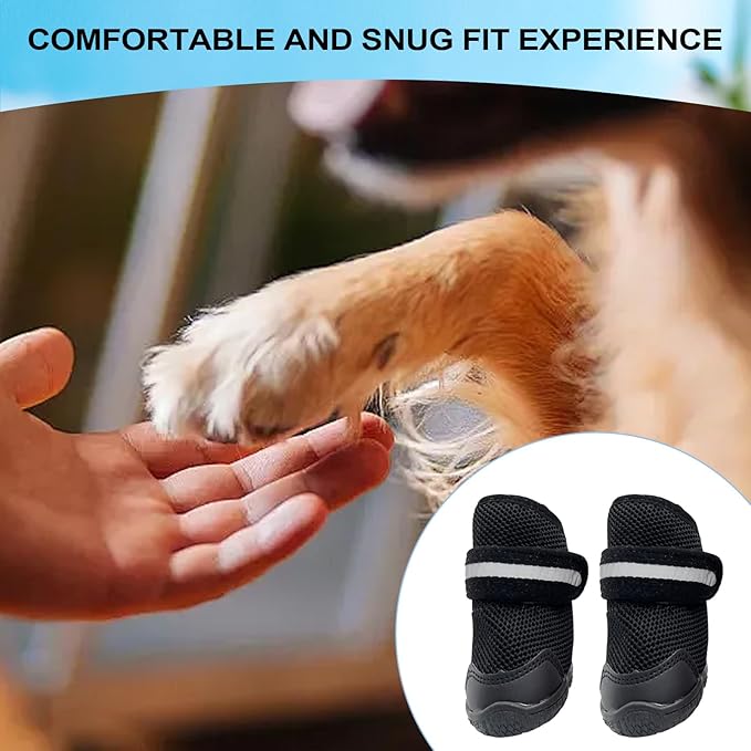 Shoes for Dog,Elastic Booties Anti-Slip Protectors - Reflective Dog Booties | for Puppy Pet Walking Camping Hiking Outside Floors Night