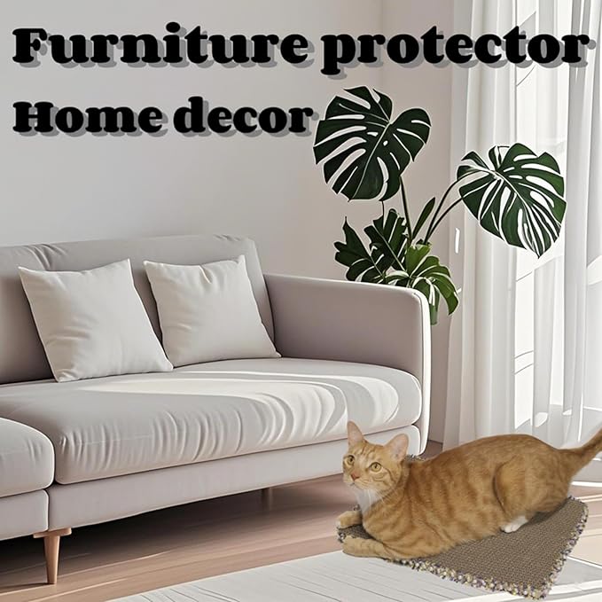 Cat Scratcher, Stylish Boho Lace with Pearl Large Cat Scratch Pad, Cat Scratchers for Indoor Cats 3PCS, Durable Cat Scratching Board, Horizontal Scratch Pad for Cats