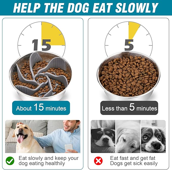 1 Pcs Dog Bowl Slow Feeder Insert, Cuttable, Suction Cups, Cat Dog Feeding Supplies, Most Dogs Bowl or Dish