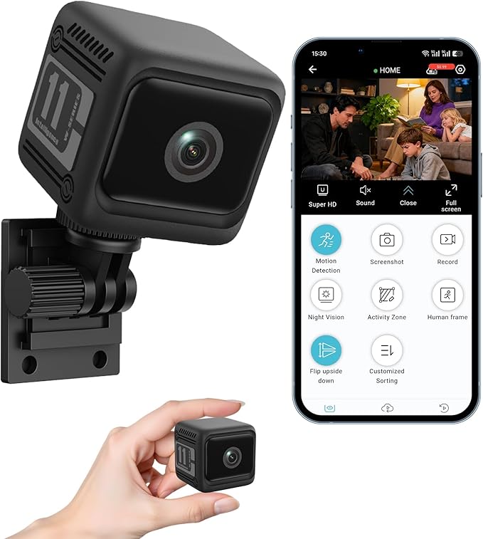 4K Security Cameras for Home, Indoor Wireless WiFi Camera with App Control Motion Detection & Real-Time Alerts, Rechargeable Pet/Baby/House/Office Camera with Night Vision