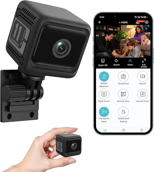 4K Security Cameras for Home, Indoor Wireless WiFi Camera with App Control Motion Detection & Real-Time Alerts, Rechargeable Pet/Baby/House/Office Camera with Night Vision