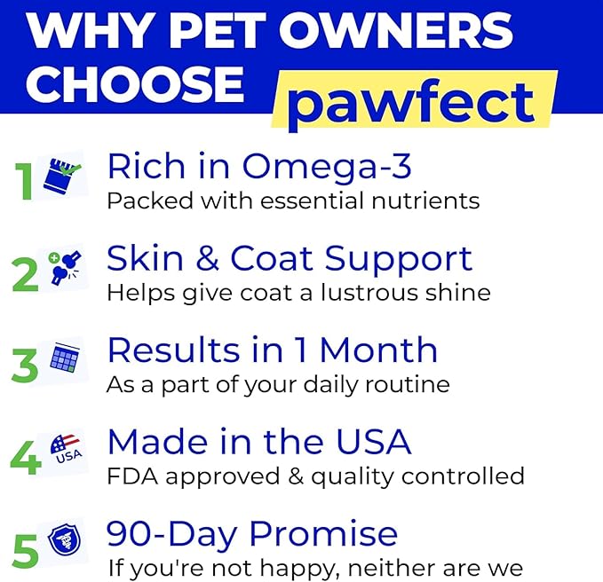PAWFECTCHEW Fish Oil for Dogs - Natural Omega-3 - Skin & Coat Support - Liquid Food Supplement for Pets - Natural EPA + DHA Fatty Acids for Joints, Immune & Heart Health 16oz