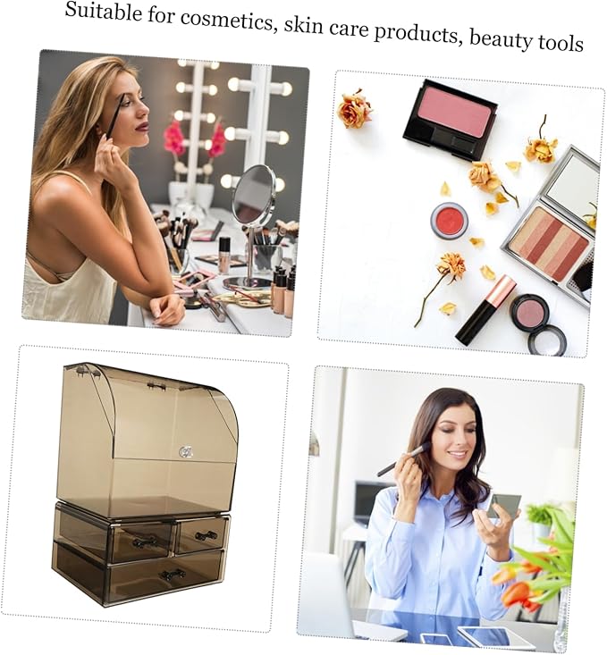 Acrylic Transparent Cosmetic Storage Box Drawer-type Organizer for Desktop Stylish Makeup Holder Design for Beauty Products and Accessories