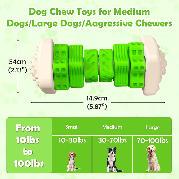 RUXAN Chew Toys for Dogs, Dog Toys Chewers, Chew Toys for Dogs, Tough Interactive Dog Toy, Dog Toys to Keep Them Busy (Green)