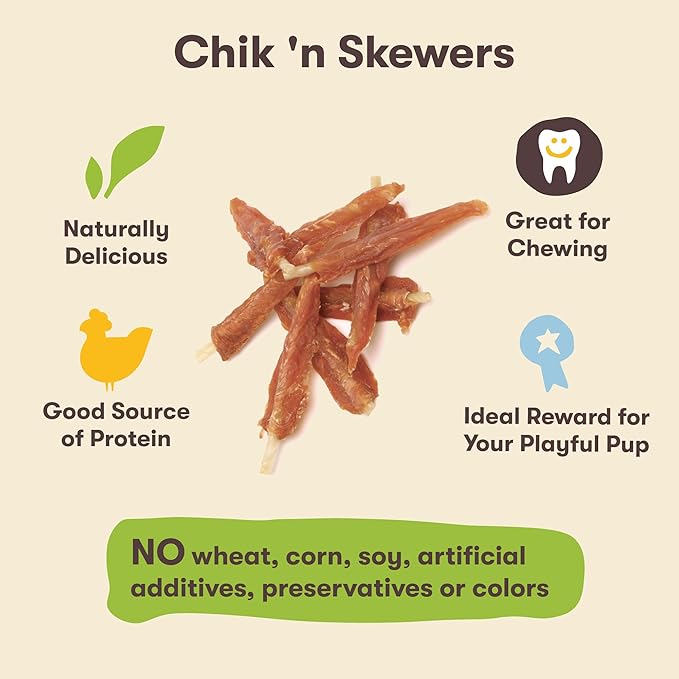 Pet 'n Shape Chik 'n Skewers – Chicken Wrapped Rawhide Dog Chew