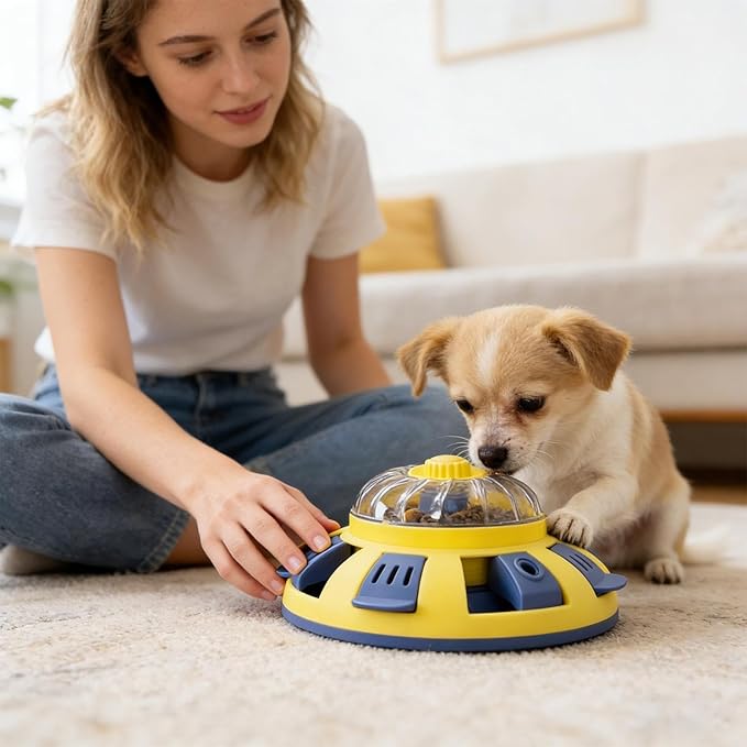 Treat Dispensing Dog Toys,Small Animal Slow Feeder Adjustable | Dogs Puzzle Feeder | for Enrichment Aggressive Chewers Small Medium Large Breeds Puppy Training Indoor