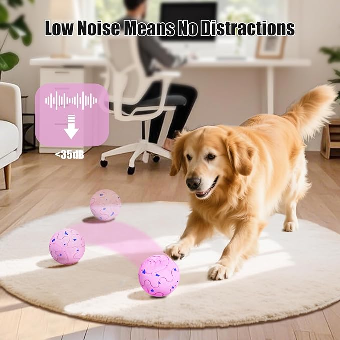 Interactive Dog Ball, Smart Dog Toy for Medium and Large Dogs, Automatic Moving, Rotating & Bouncing, E-TPU Material, IP54 Waterproof, Motion-Activated Dog Stimulation Toy to Keep Them Busy