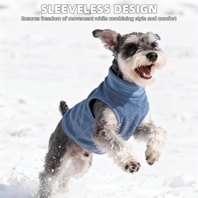 PUPTECK 3 Pack Fleece Dog Sweaters Winter Coat for Small Dogs, Pullover Jacket Pet Cat Fall Clothes Puppy Sweatshirt Soft Warm Vest for XS S Medium Dogs, Navy&Blue&Light Blue, S