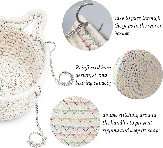 JW Shang Chew Proof Small Animal Hammock, Hanging Basket for Cage, Durable Rat & Mice Sleeping Nest with Sturdy Chains