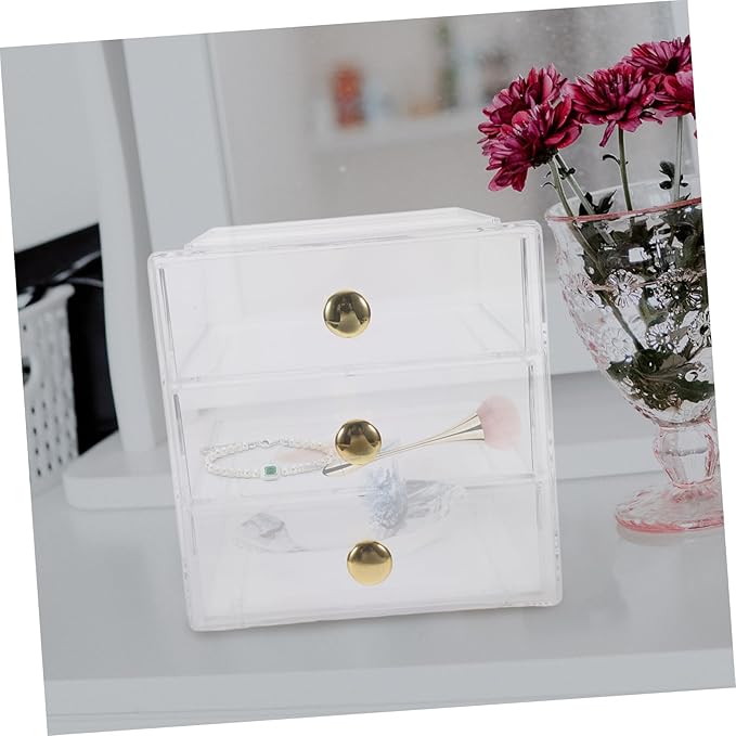 Plano Storage Box Makeup Organizer Desktop Storage Organizer Sturdy Gold Handle