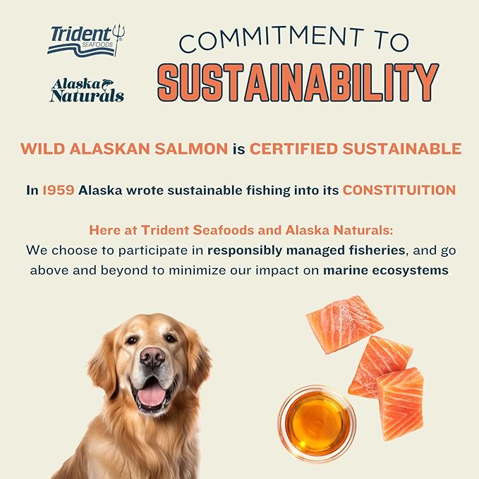 Alaska Naturals Wild Alaskan Salmon Fish Oil Supplement for Dogs Skin and Coat with EPA DHA Omega 3 Fatty Acids Liquid Food Topper 32 oz.