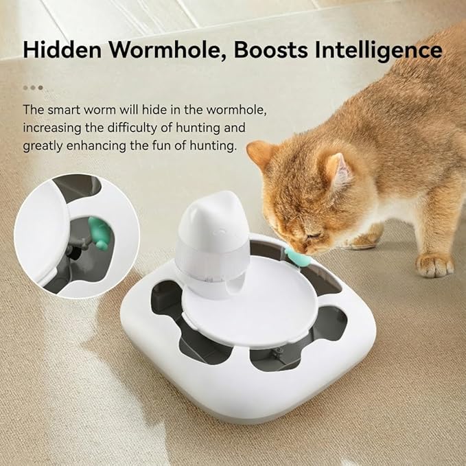 Automatic Interactive Pet Toy with Treat Dispenser, Motion-Activated Puzzle Feeder for Cats and Dogs, Smart Play Toy for Mental Stimulation