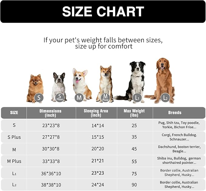 MFOX Calming Dog Bed (S/M/L/XL) for Medium and Large Dogs Comfortable Pet Bed Faux Fur Donut Cuddler Up to 15/30/50/90lbs
