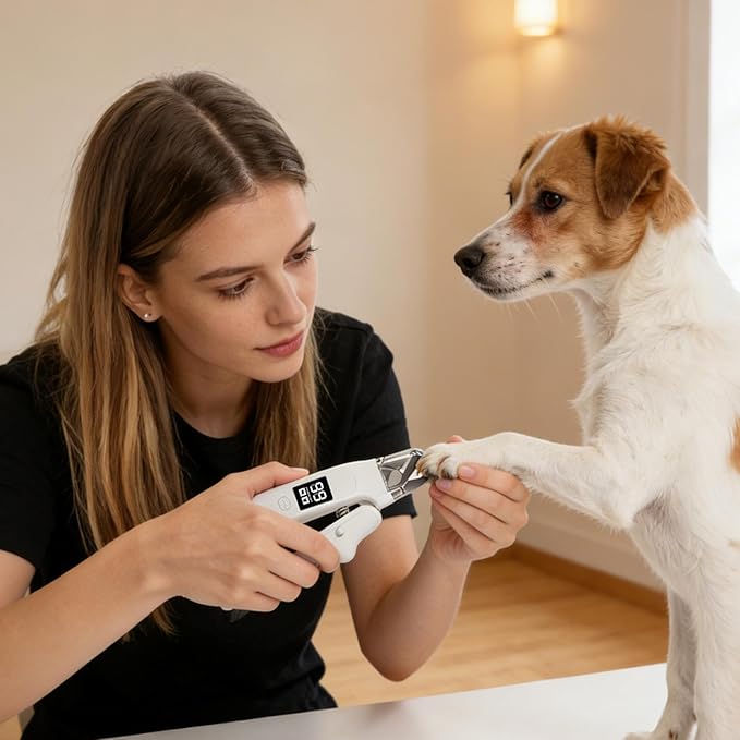 Dog Nail Grinder, Built-in Led Lights, 18x5.6cm, Cat Nail Clippers, Pet Nails Trimmer, Easy to Handle, Ideal for Pet Owners and Animal Lovers