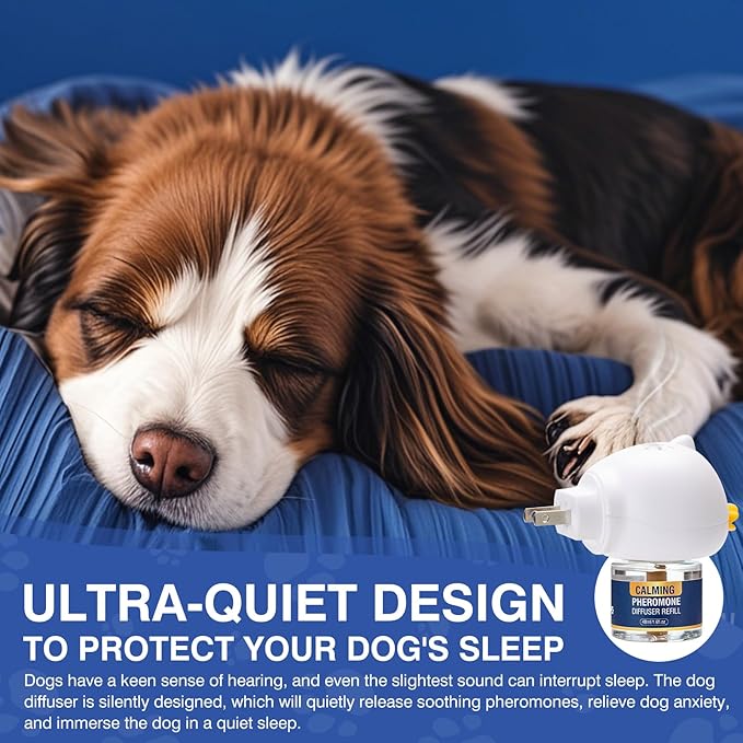 Dog Pheromone Calming Diffuser Anxiety Relief Reduce Barking Aggression Fighting Stress (3 Pack 48ml Refill Tasteless) for 4 in 1 Appeasing Pet Pheromones Diffuser to Calm Kit 90 Day Supply