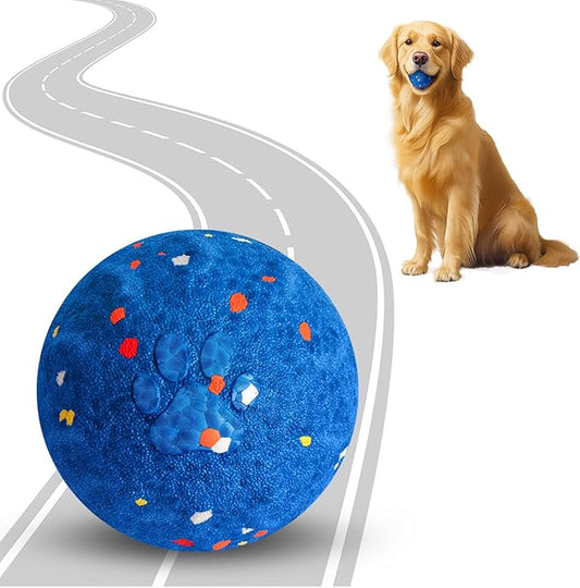 Interactive Dog Toys, Smart Interactive Dog Ball with E-TPU Silent Foam Material, Automatic Moving Pet Ball for Medium and Large Dogs, Type-C Rechargeable Vibrating Dog Toy to Keep Them Busy