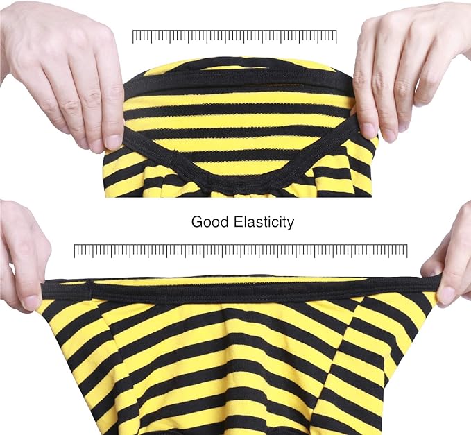 iChoue Pug 100% Breathable Cotton Striped T Shirts Halloween Vest Clothes for Medium Dogs Tank Tops Puppy French Bulldog Frenchie English Boston Terrier Pitbull Yellow Black Stripes - Small