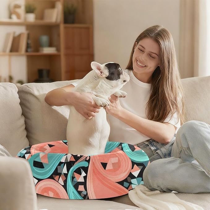 Paisley Pet Dog Bed Calming Anti Anxiety fluffier Calming Bed for Small Size Pets Sleeping