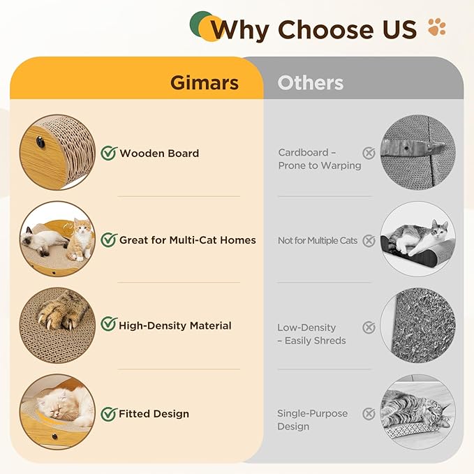 Gimars Wood Grain Cat Scratcher Sofa, MZB-CS-M