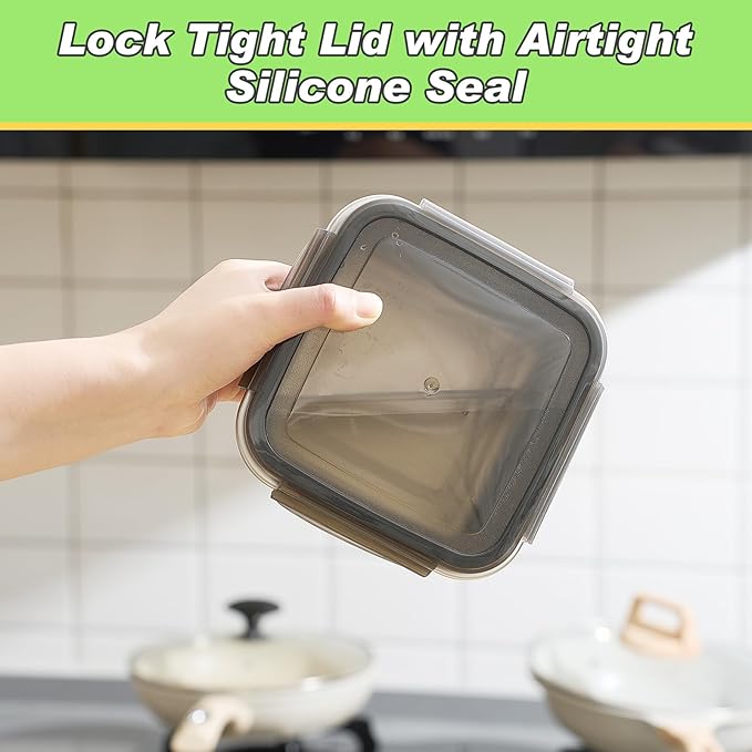 2 Pack Stainless Steel Sandwich Containers with Lids 25.4 oz Metal Food Container for Lunch Boxes with Airtight Silicone Seal for Sandwiches and Snacks(Black)