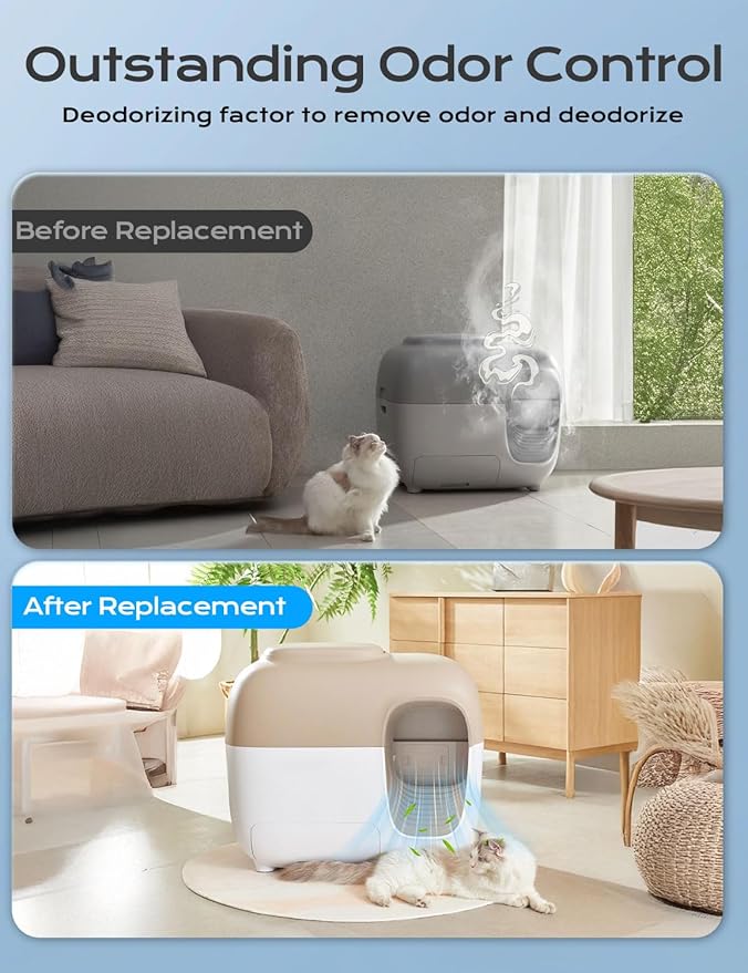 8 PCS Calmorazen Cat Litter Deodorizer Compatible with PetSnowy Snow+ Deodorizer Refill, Automatic Cat Litter Box Robertet Fragrance Box, Cat Litter Odor Control