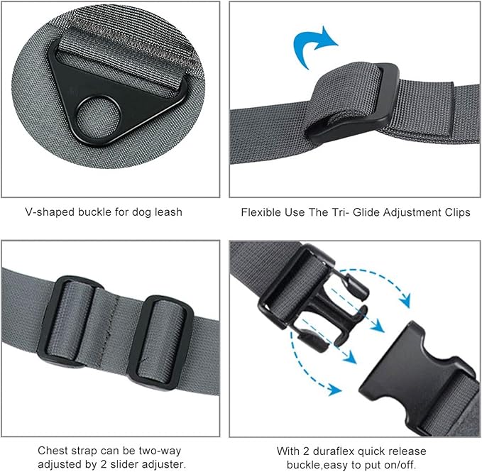 EXCELLENT ELITE SPANKER Tactical Dog Vest Training Military Patrol Service Dog Harness Easy Control Adjustable No-Pull Nylon Pet Harness with Handle for Small Medium Large Dogs(Grey-L)