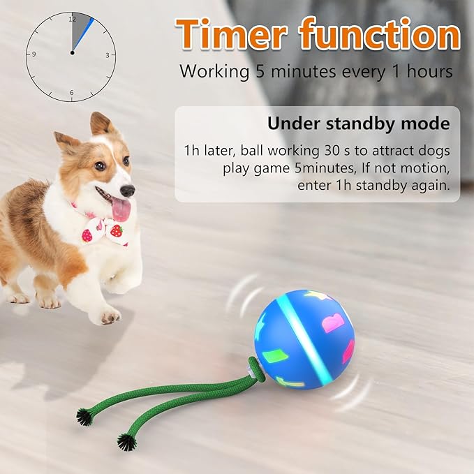 Interactive Dog Toys Ball, Motion Activated Rolling Dog Ball, Automatic Toy for Small/Medium Dogs,USB Rechargeable Dog Enrichment Toys to Keep Them Busy