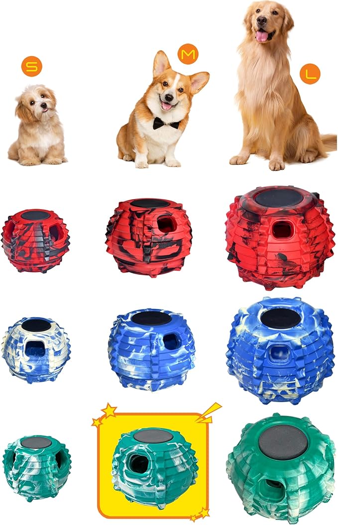 XHX Long-Lasting Interactive Dog Toy Safe for Medium and Large Dogs 25-75 lbs(Green and White, Medium)