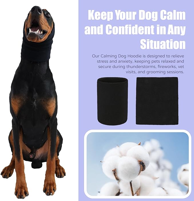 Dog & Cat Calming Hoodie - Anxiety Relief Ear Protector, Noise-Canceling Head Cover for Grooming, Bath, Force Drying, Thunder & Fireworks