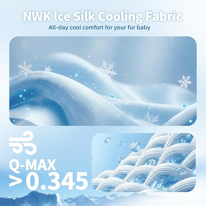 NWK Pack of 4 Pet Cooling Mat -Q-Max>0.345 Ice Silk Cooling Mat for Dogs & Cats Portable & Washable Pet Cooling Blanket, Car Seats, Beds for Summer (4pcs, Green Fruit, 20'' X 16'' X 0.3'')