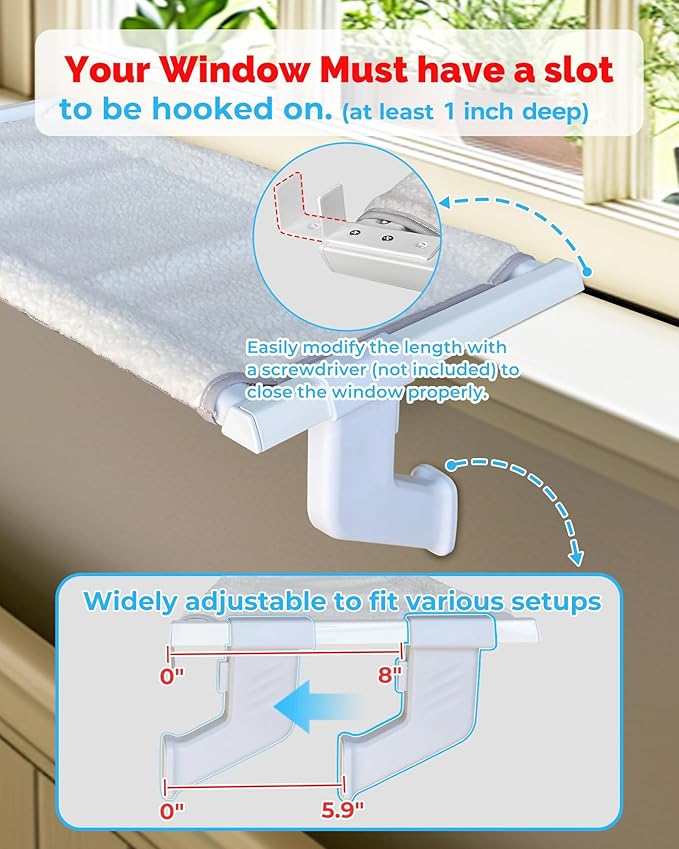 Heavy-Duty Cat Window Perch 2-Pack – All-Metal Frame Supports up to 120 lbs Each – Durable, Easy-to-Assemble Cat Hammocks for Large & Multiple Cats (XL 2PC)