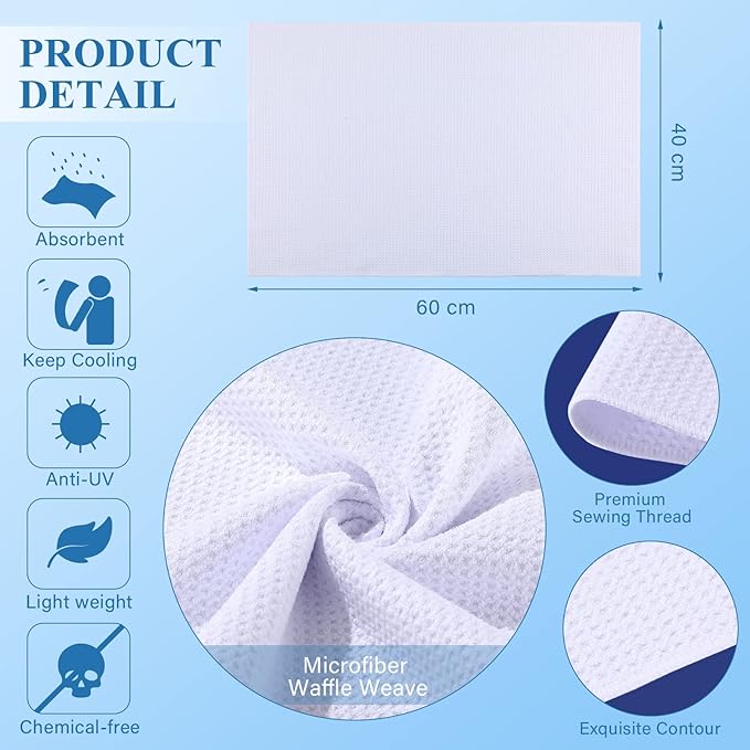 Breling Sublimation Kitchen Towel Blanks 16 x 24Inch, Microfiber Waffle Weave Sublimation Tea Towels Fast Drying Absorbent for Home Kitchen Gifts(12 Pieces)