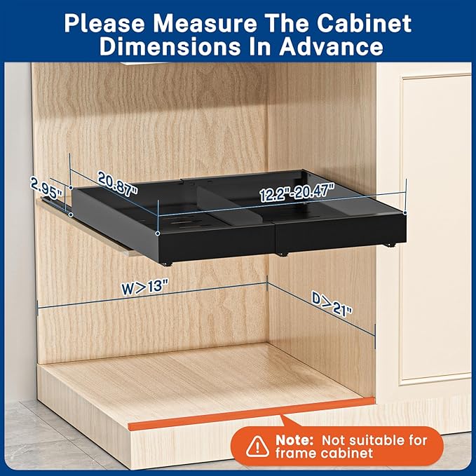 Insputer 4 Pack Pull Out Cabinet Organizer Expandable Width(12.2"-20.47") & 21" Deep
