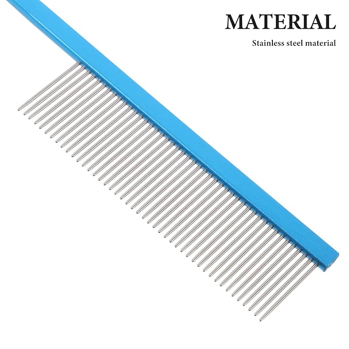 3pcs Stainless Steel Pet Grooming Combs Set, Fine Tooth Dematting Pin Tail Combs for Dogs and Cats, Metal Hair Care Tools for Shedding Control and Precision Styling