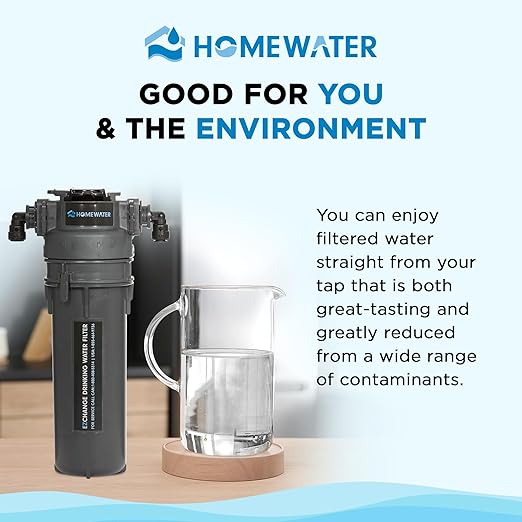 HOMEWATER EZChange Single Stage Under Sink Water Filter | Direct Connect Supreme Water Filtration System | Reduces Lead, Chlorine & Improve Water Quality | Made in North America