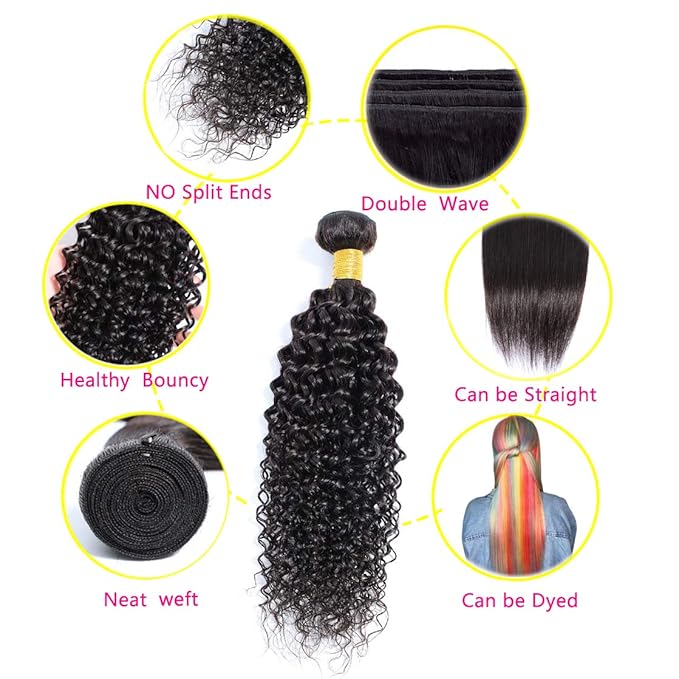 Selina 3 Bundles 18"18"18" Kinky Curly Bundles Curly Human Hair Bundles Unprocessed Remy Hair Extensions Brazilian Virgin Human Hair 100 Gram/Bundle Natural Color(18"18"18", Curly)
