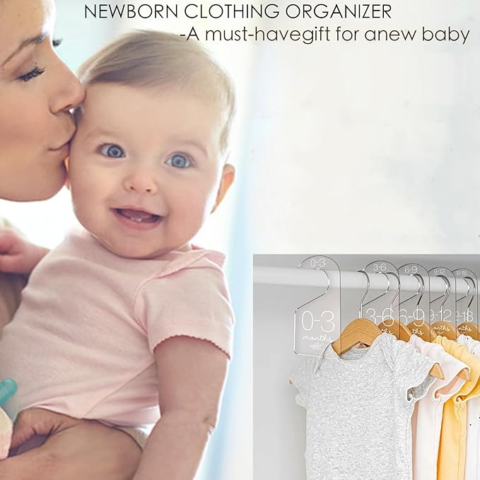 7Pcs Baby hanger Baby closet divider Closet organizer Baby clothe organizer Baby size closet dividers Clothe organizer