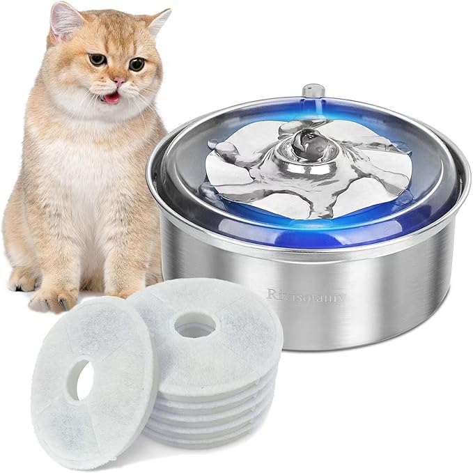 Cat Water Fountain Stainless Steel & 6 Pack Filter