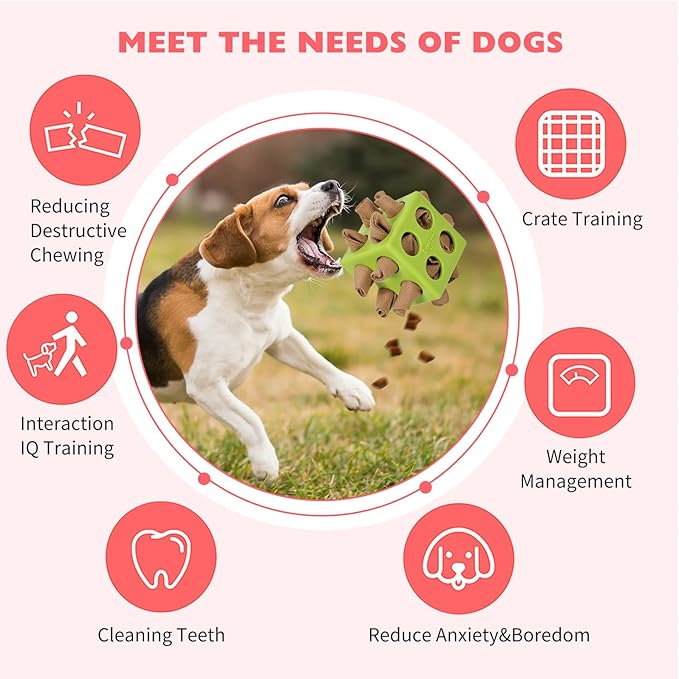 Dog Enrichment Puzzle Toy Snuffle Cube Toy,Interactive Dog Puzzle Toys Encourage Stimulation Food Foraging Skill, Resistant Rope to Hide Treat for Aggressive Puppy,Small,Medium,Large Dogs